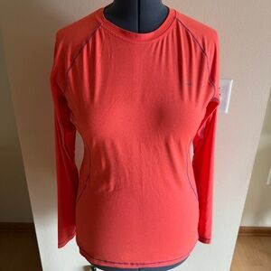 Hind Women’s Orange Soft Stretch Long-Sleeve Activewear Top, Size Large